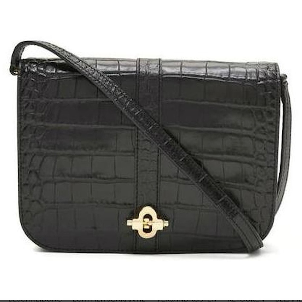 Banana Republic Black Croc-Pattern Crossbody Bag - Picture 4 of 5